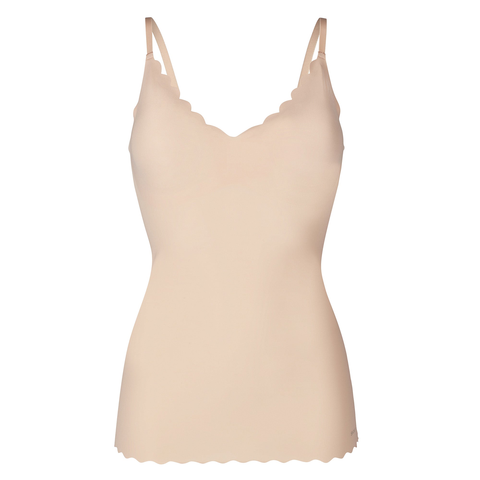 SKINY Damen Spaghetti-Shirt - Top, V-Ausschnitt, Pads, Micro Lovers, Mikrofaser