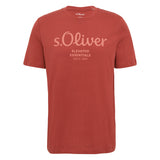 s.Oliver Herren T-Shirt - Basic, Logoprint, Rundhals, Baumwolle