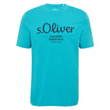 s.Oliver Herren T-Shirt - Basic, Logoprint, Rundhals, Baumwolle