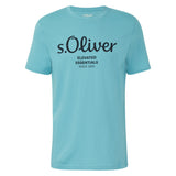 s.Oliver Herren T-Shirt - Basic, Logoprint, Rundhals, Baumwolle