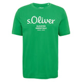 s.Oliver Herren T-Shirt - Basic, Logoprint, Rundhals, Baumwolle