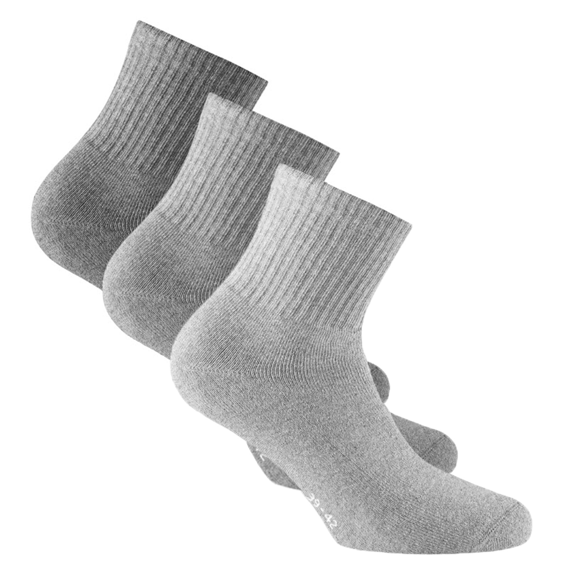 Rohner Basic Unisex Quarter Socken, 3er Pack - Sport Quarter, Baumwollmischung, einfarbig