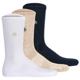 SCOTCH&SODA Herren Socken, 3er Pack - 1/2 Terry Cotton Crew, One Size, einfarbig
