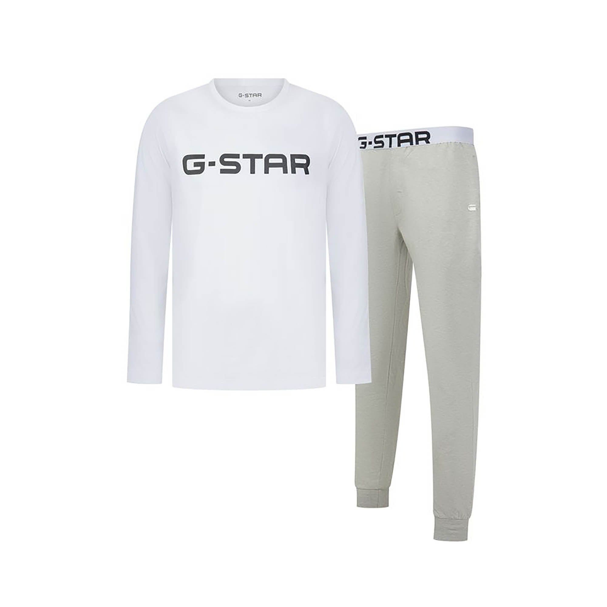 G-STAR Men Pyjamas, Long - STONE, Pyjamas, Round Neck, Logo