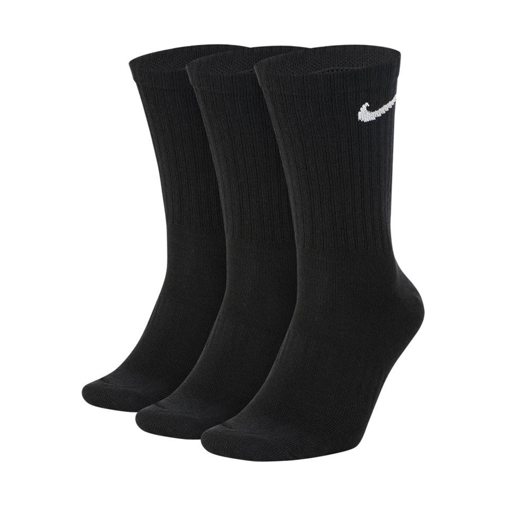NIKE Unisex Tennissocken, 3er Pack - Cushioned - Training Crew Socks, einfarbig, Logo