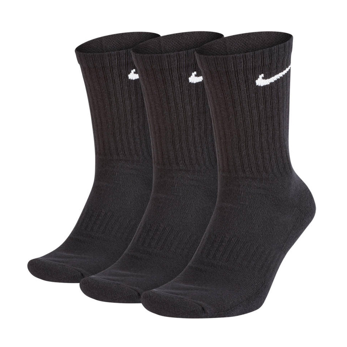 NIKE Unisex Pack Sports Socks - Everyday, Cotton Cushioned Crew, unicoloured