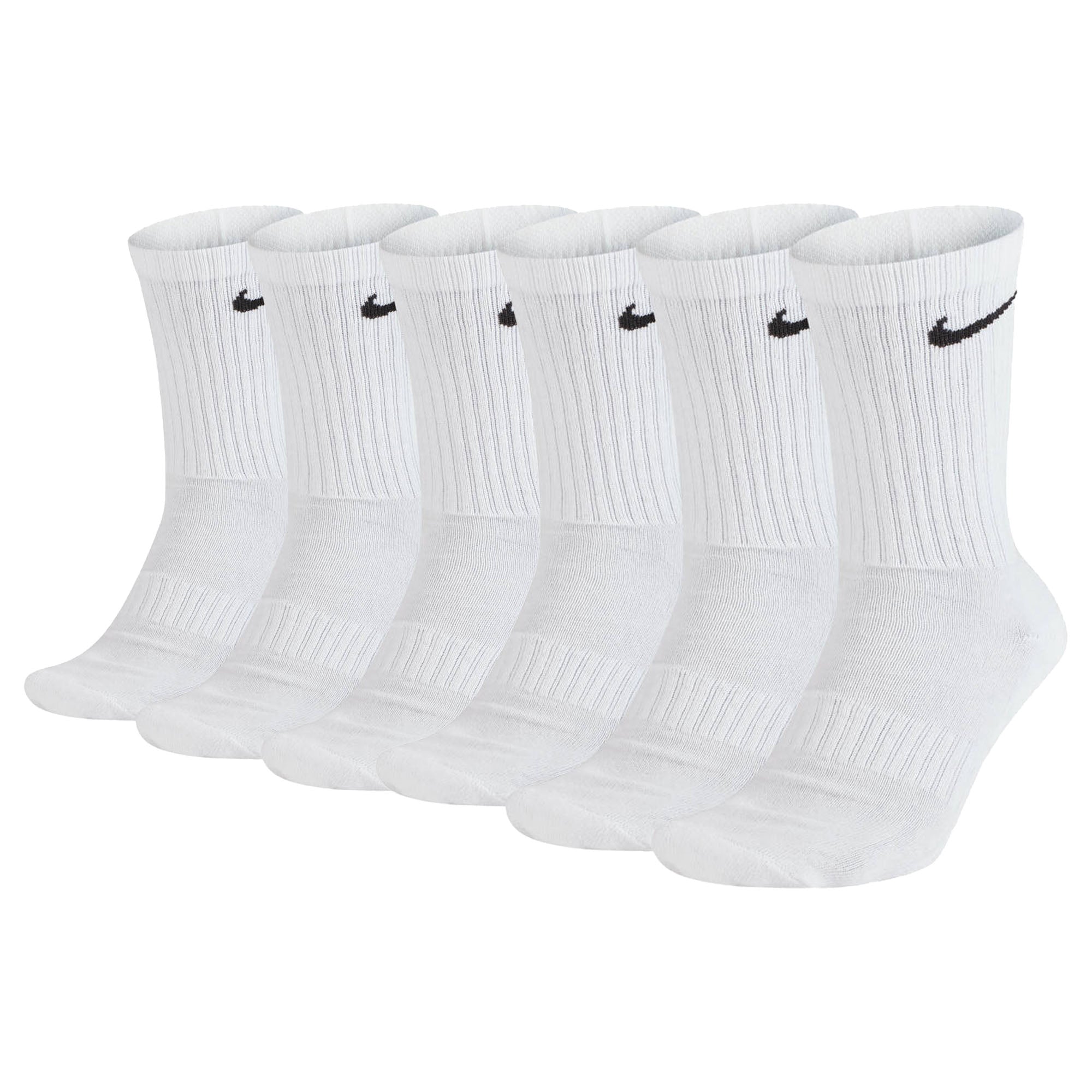 NIKE Unisex 6er Pack Sportsocken - Everyday, Cotton Cushioned Crew, einfarbig