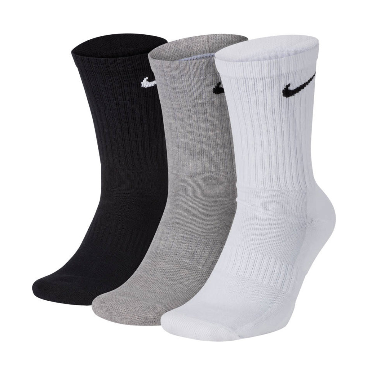 NIKE Unisex 3er Pack Sportsocken - Everyday, Cotton Cushioned Crew, einfarbig