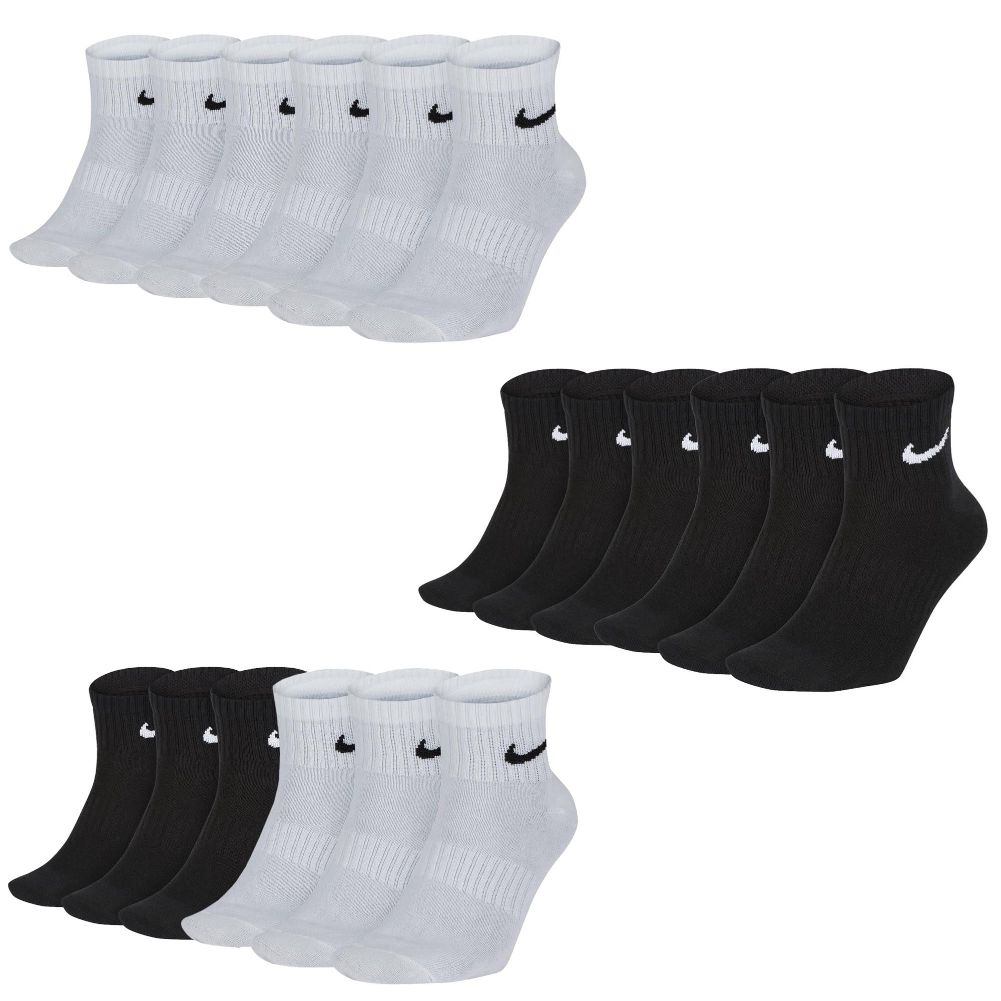NIKE Unisex 6er Pack Sportsocken - Everyday, Lightweight No Show Ankle, einfarbig
