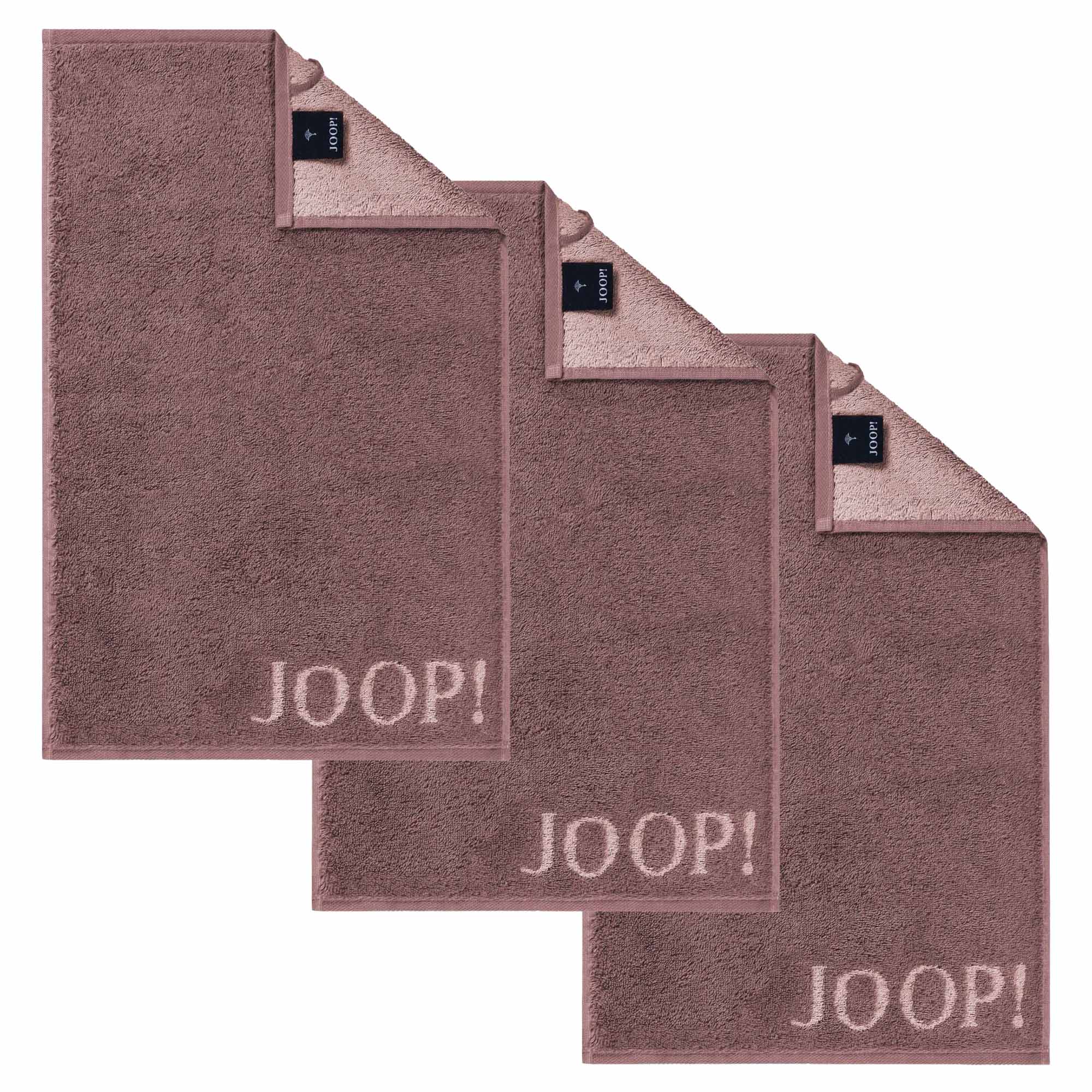 JOOP! Gästetuch, 3er Pack - J! Joop! Contour, Doubleface, Walkfrottier, Baumwolle