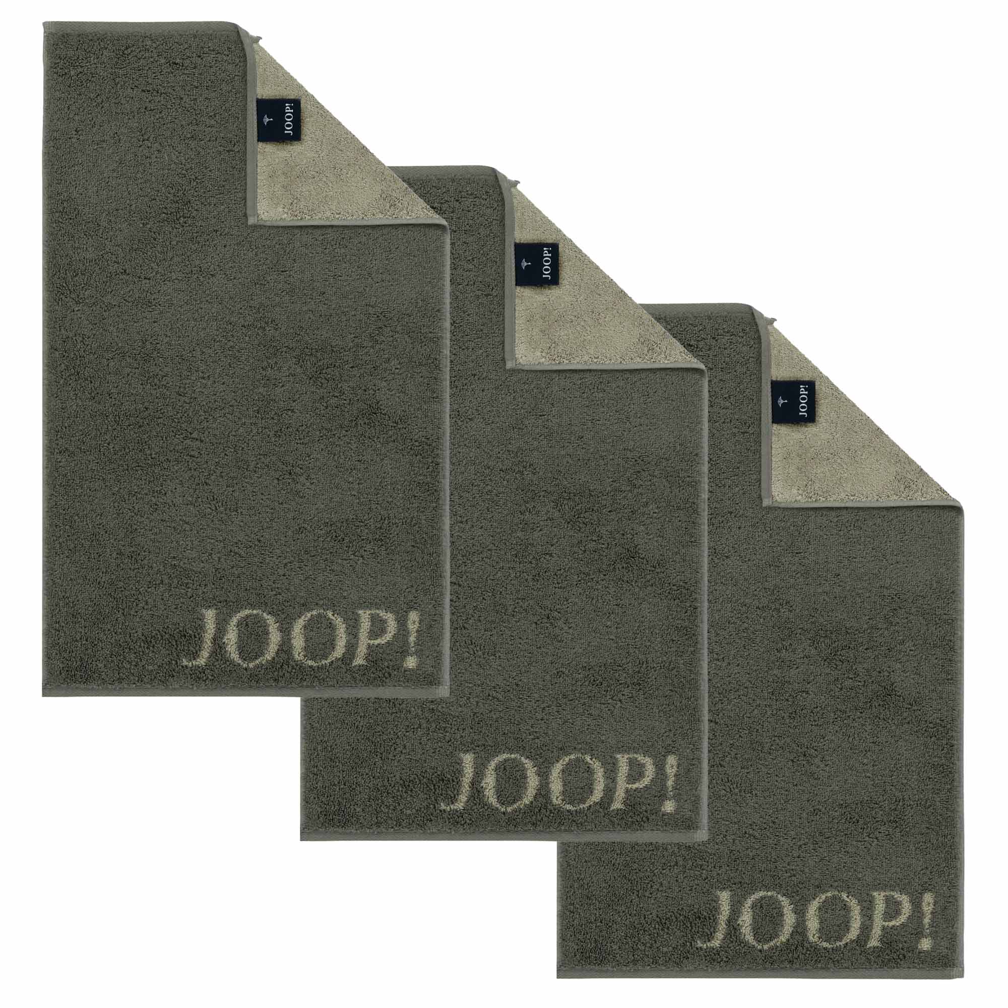 JOOP! Gästetuch, 3er Pack - J! Joop! Contour, Doubleface, Walkfrottier, Baumwolle