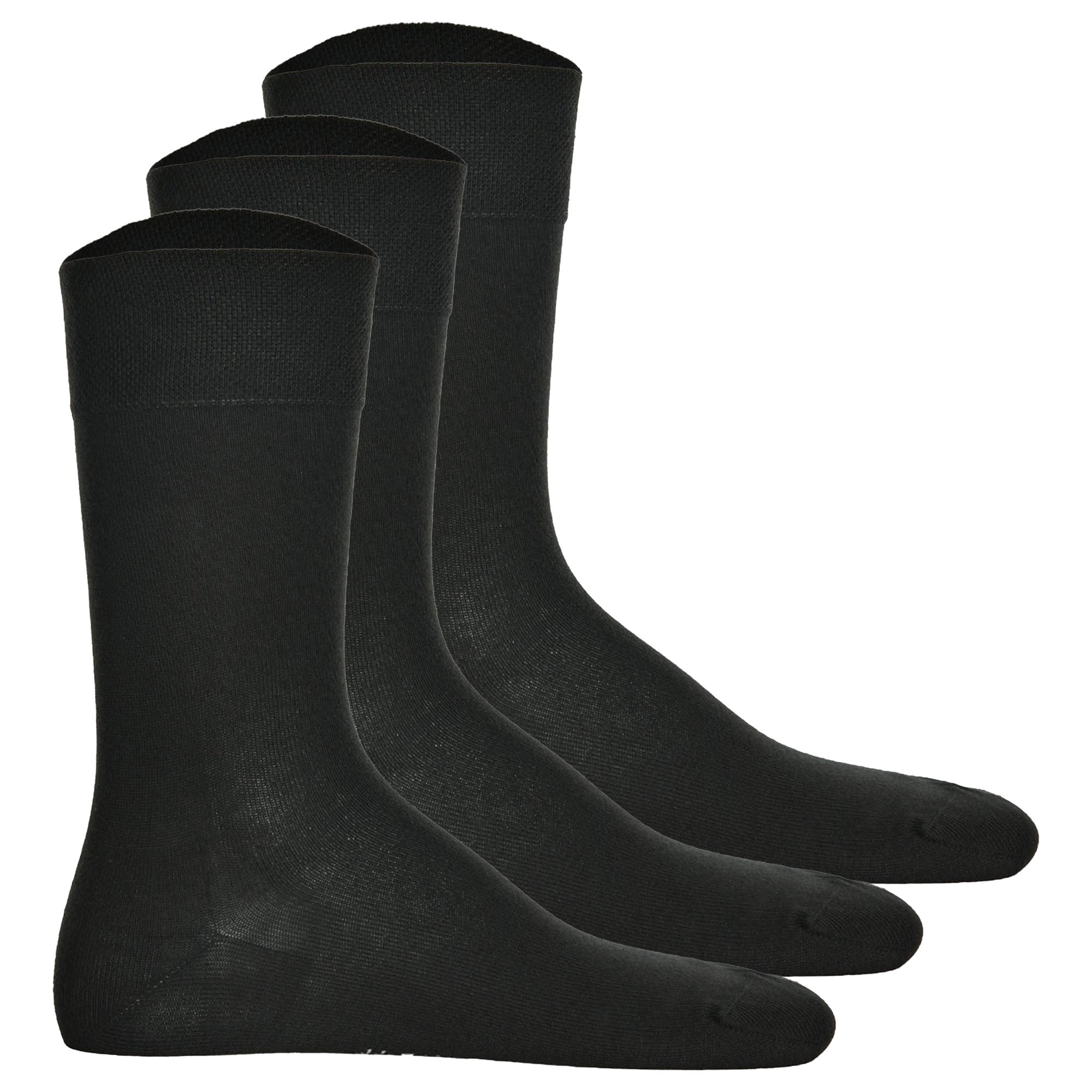 Hudson 3 Paar Herren Socken, Relax Cotton Strumpf, ohne Gummifäden, Einfarbig
