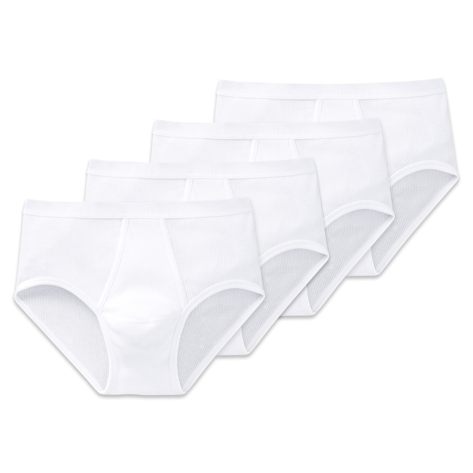 SCHIESSER Herren Slip mit Eingriff, 4er Pack - Original Classics, Doppelripp, Baumwolle