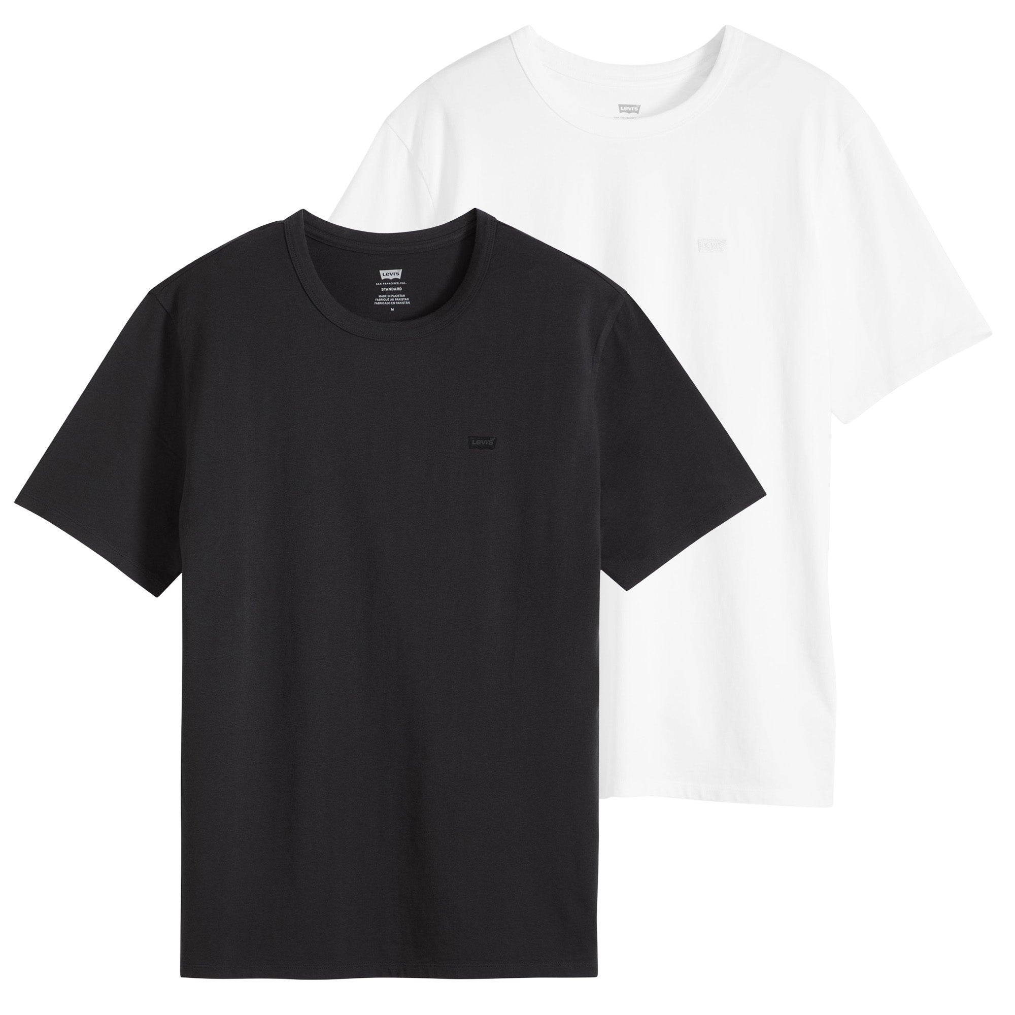 Levi's Men T-shirt, 2-pack - Icon Tee, round neck, cotton, plain colour