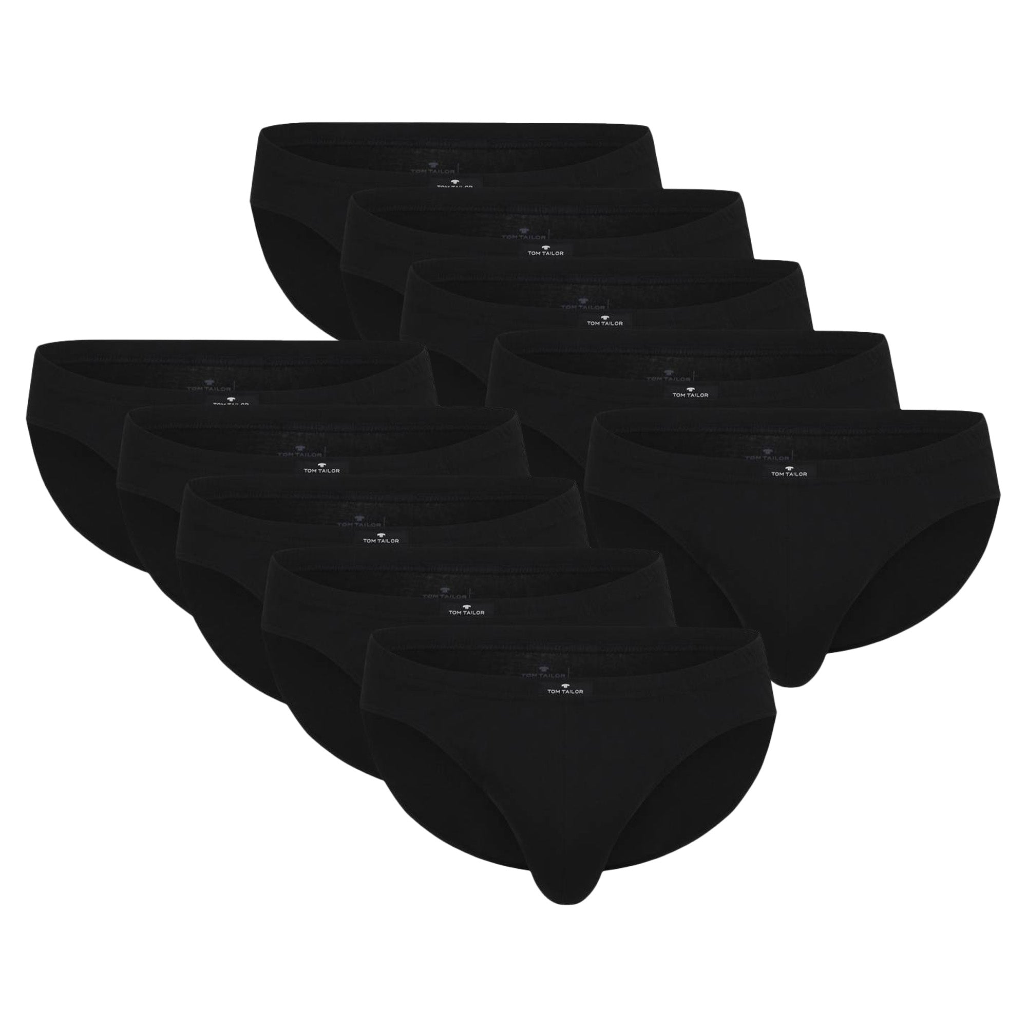 TOM TAILOR Herren Slip, 10er Pack - Mini Slip, Basic, einfarbig