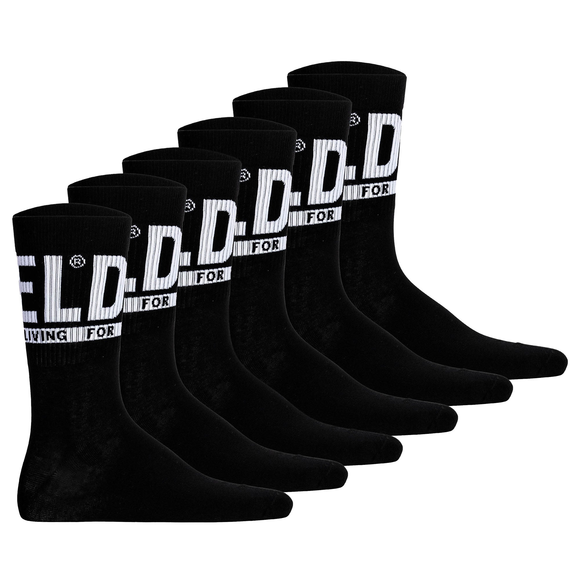 DIESEL Unisex Socken, 6er Pack - SKM-RAY, Rippbündchen, Logo, uni