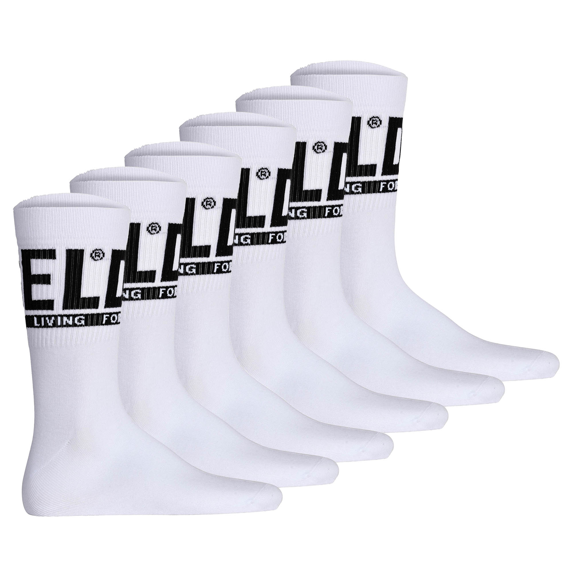 DIESEL Unisex Socken, 6er Pack - SKM-RAY, Rippbündchen, Logo, uni