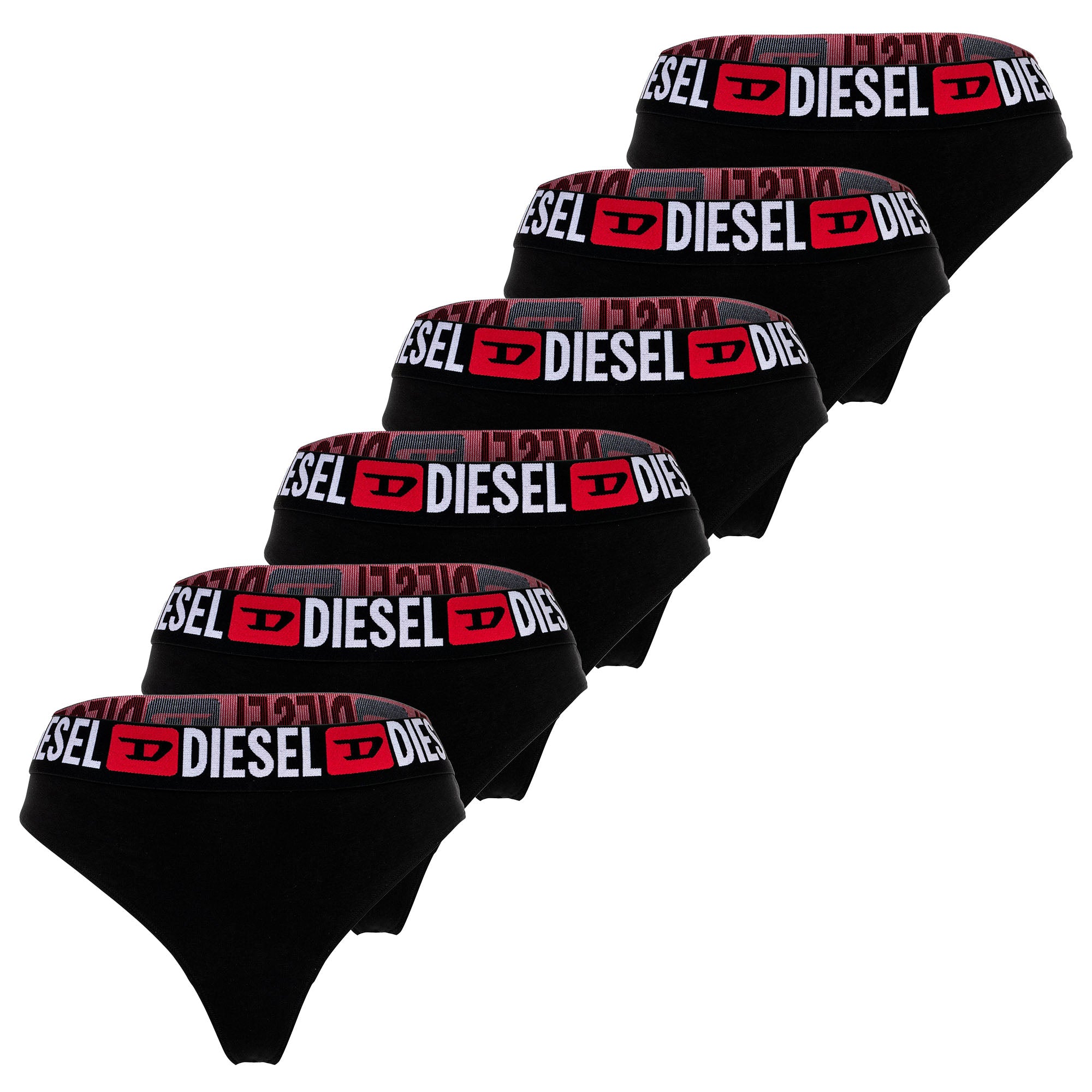 DIESEL Damen String, 6er Pack - UFST-STARS-THREEPACK, Tanga, Slip, Cotton Stretch