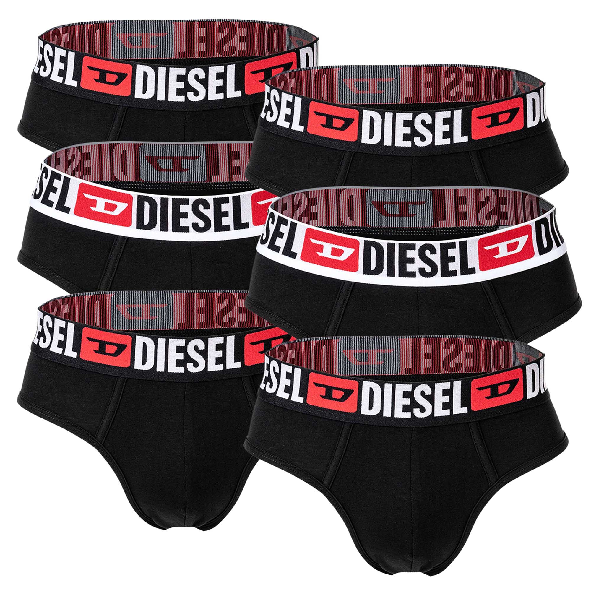 DIESEL Herren Slips, 6er Pack - UMBR-ANDRETHREEPACK, Briefs, Cotton Stretch, einfarbig