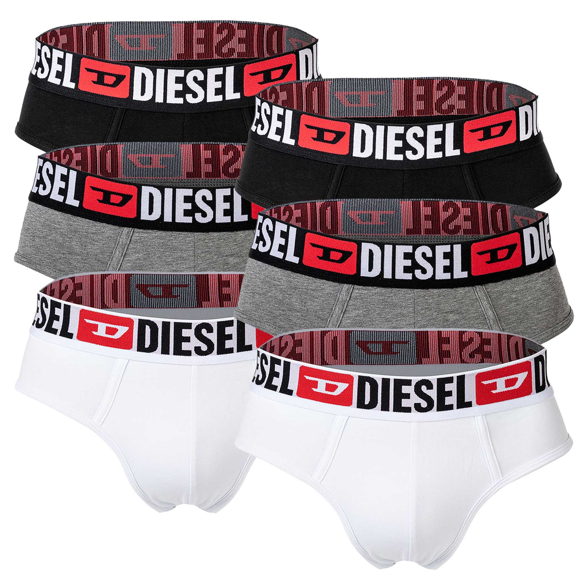 DIESEL Herren Slips, 6er Pack - UMBR-ANDRETHREEPACK, Briefs, Cotton Stretch, einfarbig