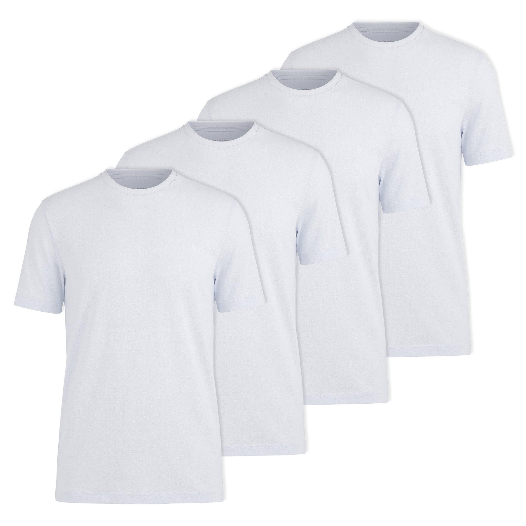 OLYMP Herren T-Shirts, Rundhals, 4er Pack - Bodywear, Modern Fit, Baumwolle
