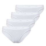 SKINY Damen Rio Slip, 4er Pack - Unterwäsche, Unterhose, Baumwolle, Logobund, Feinripp, einfarbig