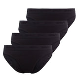 SKINY Damen Rio Slip, 4er Pack - Unterwäsche, Unterhose, Baumwolle, Logobund, Feinripp, einfarbig