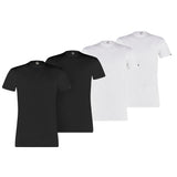 PUMA Herren T-Shirt, 4er Pack - Basic Crew Tee, Rundhals, Kurzarm, uni