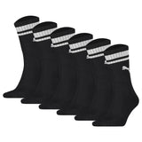 PUMA Unisex Sport-Socken, 6er Pack - Crew Heritage, Tennis, Frottee-Sohle, Streifen