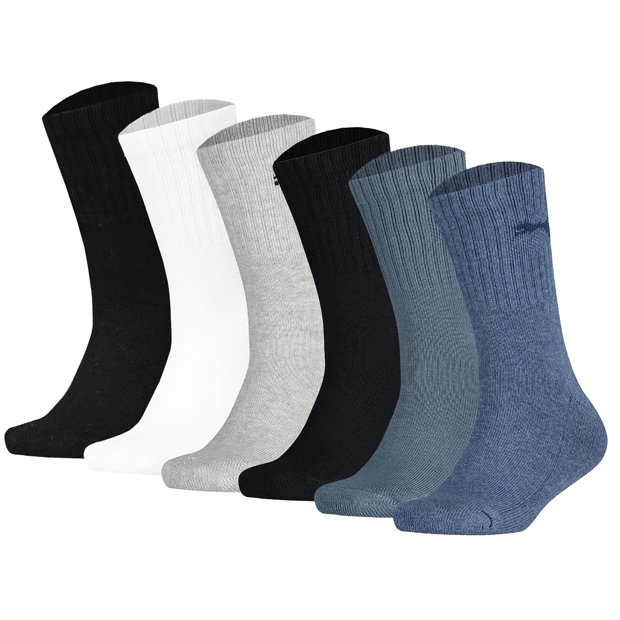 PUMA Kinder Socken, 6er Pack - Sport Junior, Frottee-Sohle, Rippbündchen, Logo