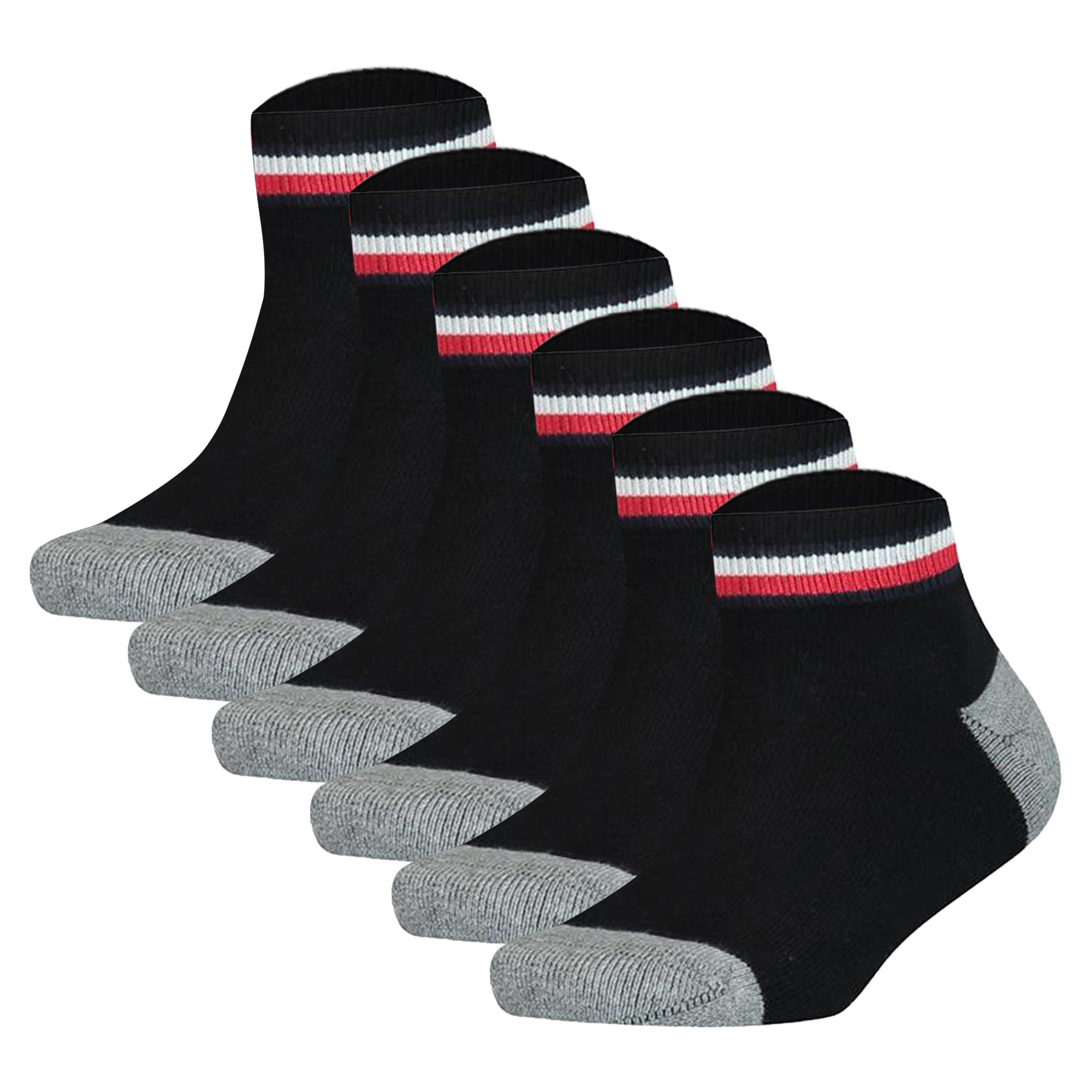 TOMMY HILFIGER Kinder Quarter-Socken, 6er Pack - ICONIC SPORTS, Frottee-Sohle