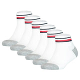 TOMMY HILFIGER Kinder Quarter-Socken, 6er Pack - ICONIC SPORTS, Frottee-Sohle
