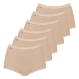 Sloggi Damen Slip Maxi, 6er Pack - Basic+, einfarbig