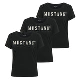 MUSTANG Damen T-Shirt 3er Pack - Alma, Baumwolle, Rundhals, Logo