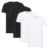 MUSTANG Herren T-Shirts, 4er Pack - Allen, Bio-Baumwolle, Single Jersey, Rundhals