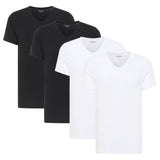 MUSTANG Men’s T-Shirts, 4-Pack - Amado, Organic Cotton, Single Jersey, V-Neck