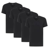 MUSTANG Herren T-Shirts, 4er Pack - Amado, Bio-Baumwolle, Single Jersey, V-Ausschnitt