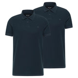 MUSTANG Herren Poloshirt 2er Pack - Palco, Knit Piqué, Bio-Baumwolle, einfarbig