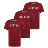 MUSTANG Herren T-Shirt 3er Pack - Austin, Big Logo, Bio-Baumwolle, Single Jersey