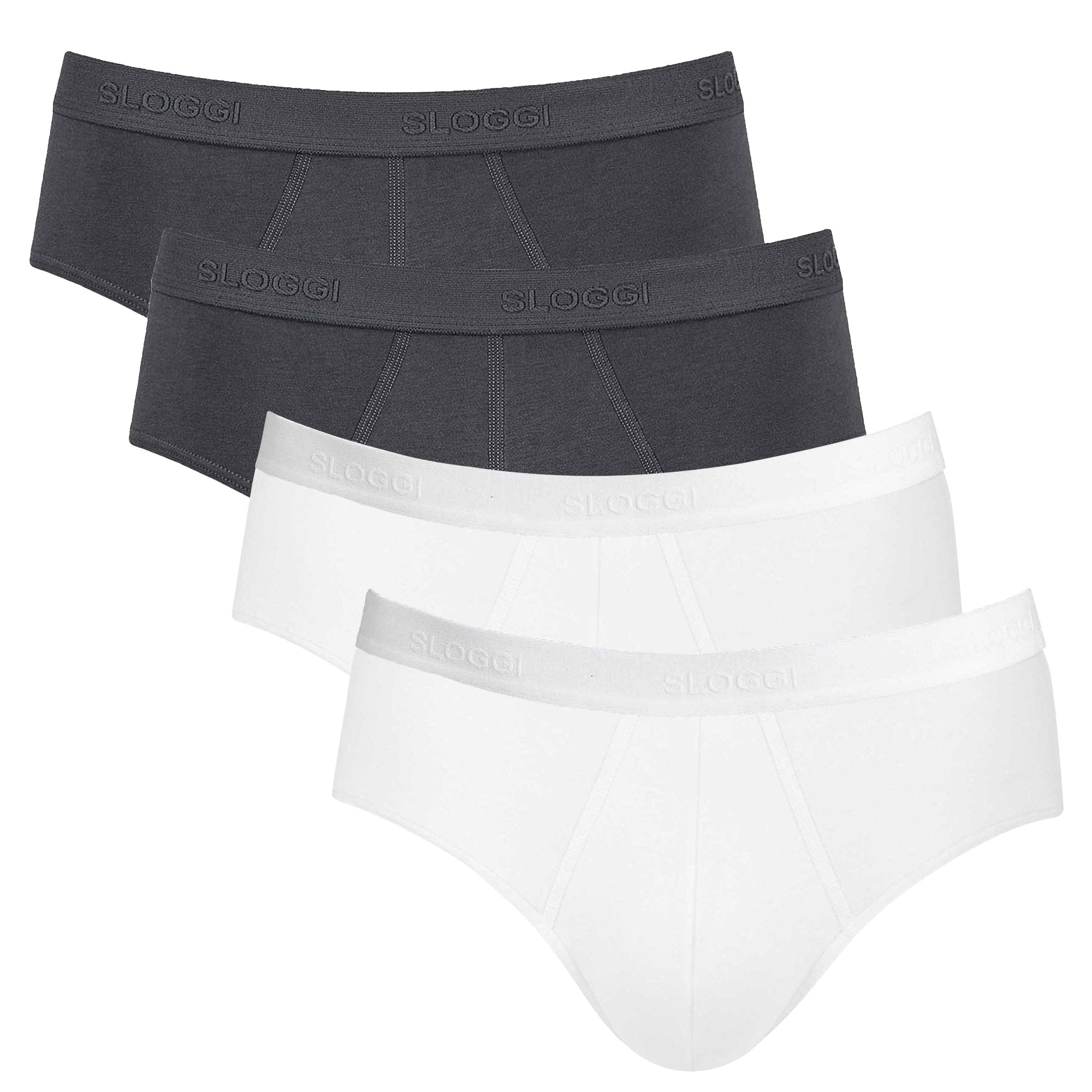 Sloggi Herren Slips, 4er Pack - 24/7 Midi, Unterwäsche, Unterhose, Baumwolle, Logo, einfarbig