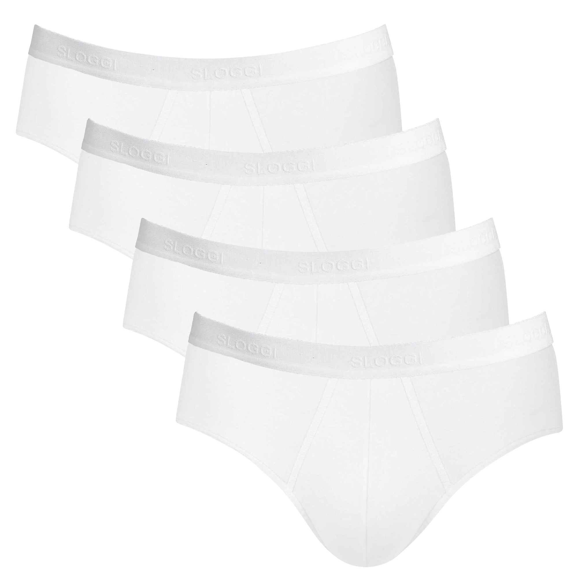 Sloggi Men's Briefs, 4-Pack - 24/7 Midi, Underwear, Underpants, Cotton, Logo, solid color