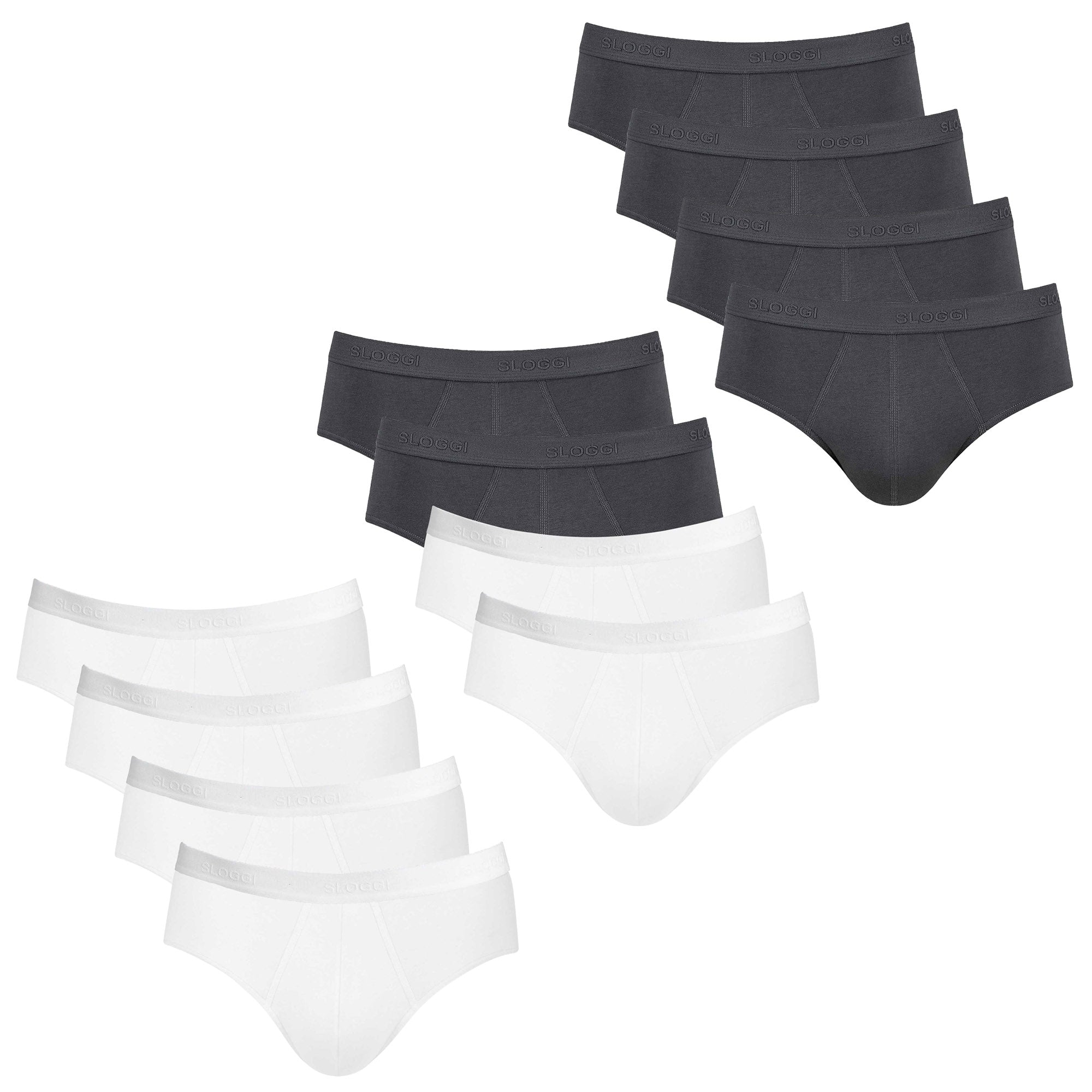 Sloggi Herren Slips, 4er Pack - 24/7 Midi, Unterwäsche, Unterhose, Baumwolle, Logo, einfarbig