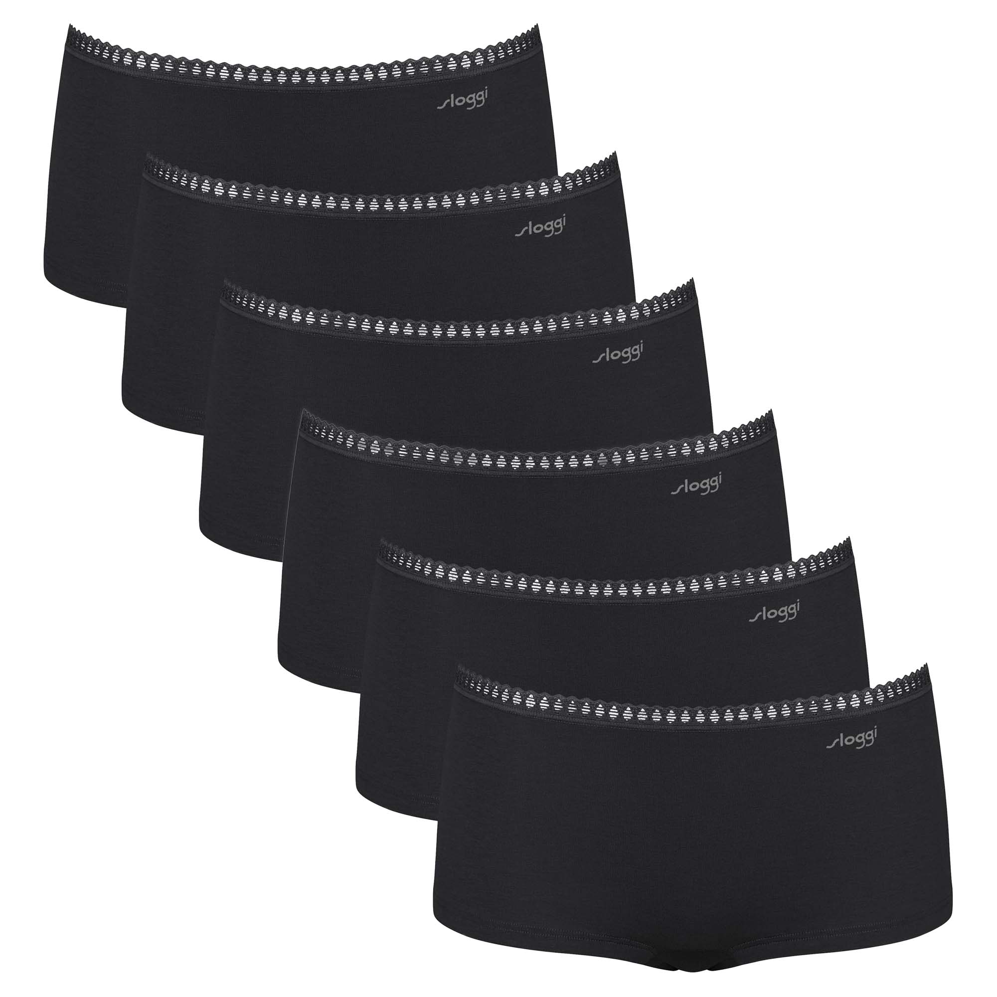 Sloggi Damen Pantys, 6er Pack - GO Crush Short C6P, Unterhose, Stretch-Baumwolle