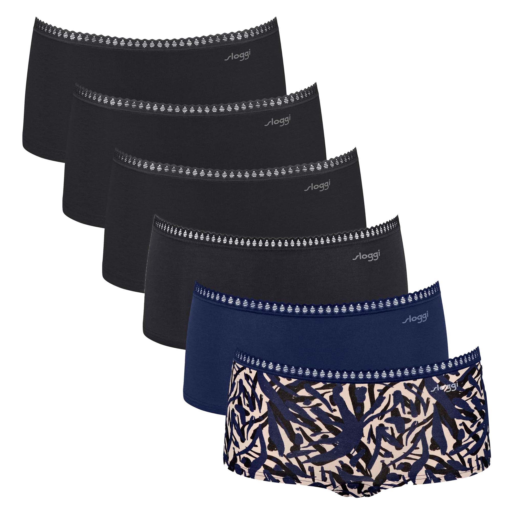 Sloggi Damen Pantys, 6er Pack - GO Crush Short C6P, Unterhose, Stretch-Baumwolle