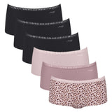 Sloggi Damen Pantys, 6er Pack - GO Crush Short C6P, Unterhose, Stretch-Baumwolle