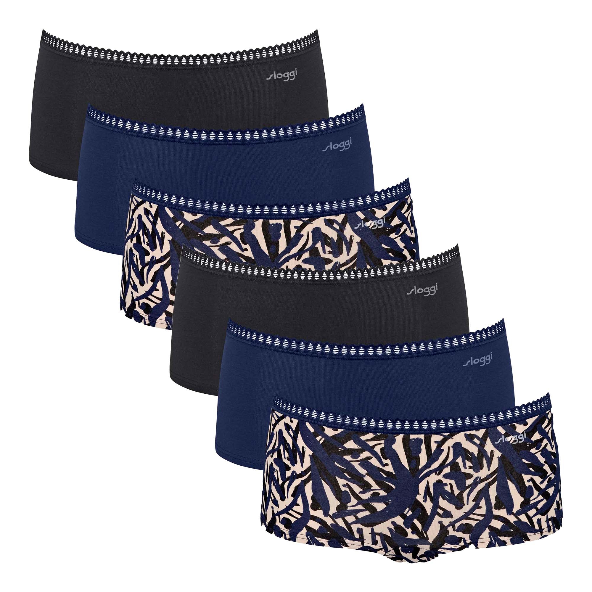 Sloggi ladies' panties, 6-pack - GO Crush Short C6P, pants, stretch cotton