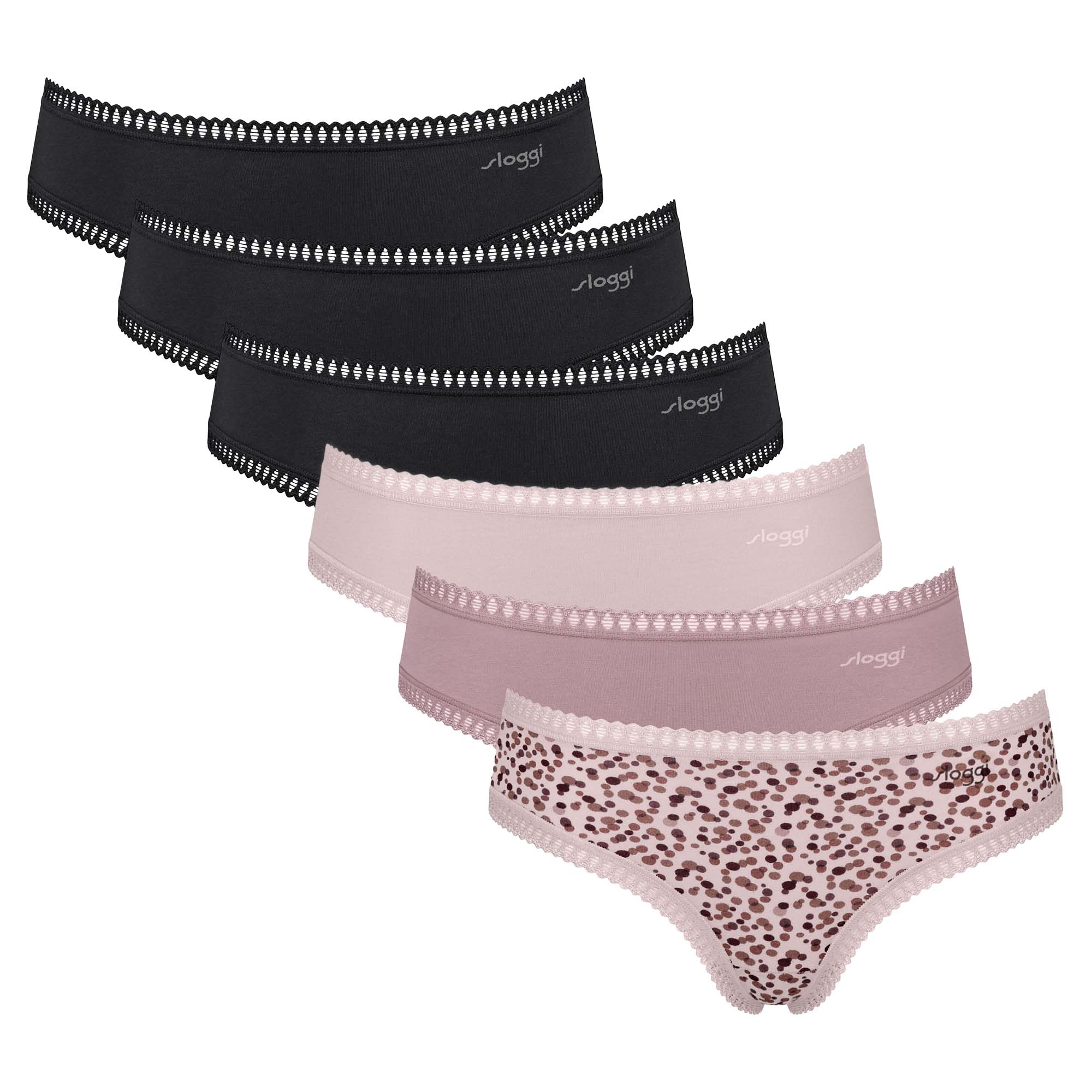 Sloggi Damen Hipster-Slips, 6er Pack - GO Crush Hipster C6P, Unterhose, Stretch-Baumwolle