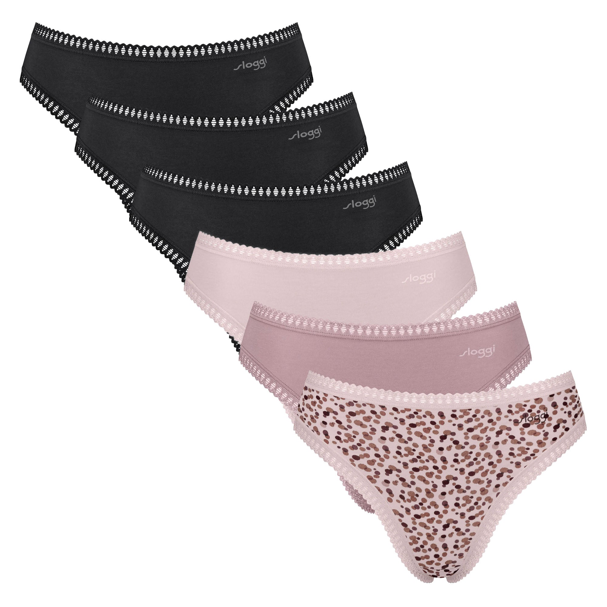 Sloggi Damen Slips, 6er Pack - GO Crush High Leg C6P, Unterhose, Stretch-Baumwolle
