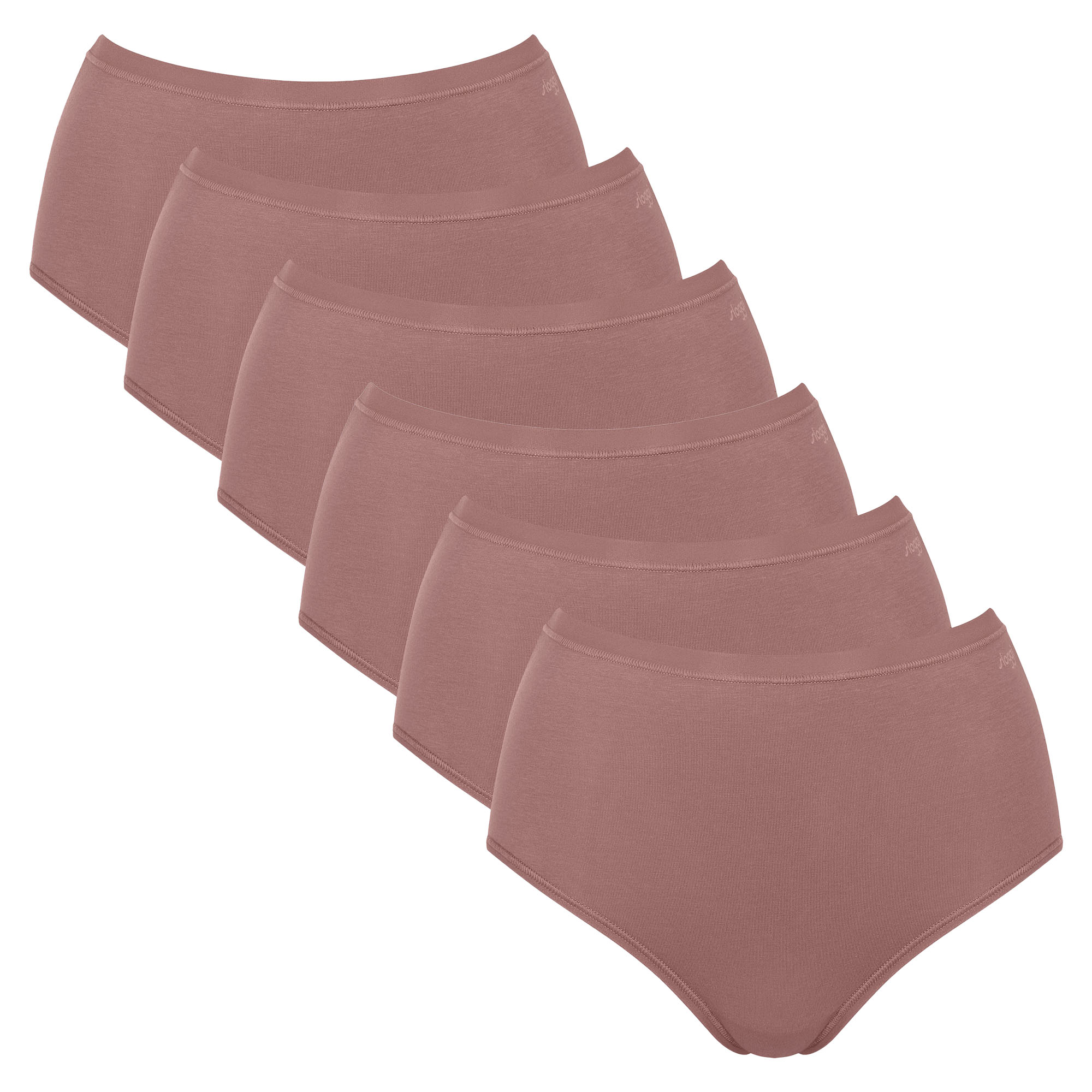 Sloggi Damen Highwaist-Slips, 6er Pack - GO Daily Cotton Highwaist 6P, Unterhose, Stretch-Baumwolle
