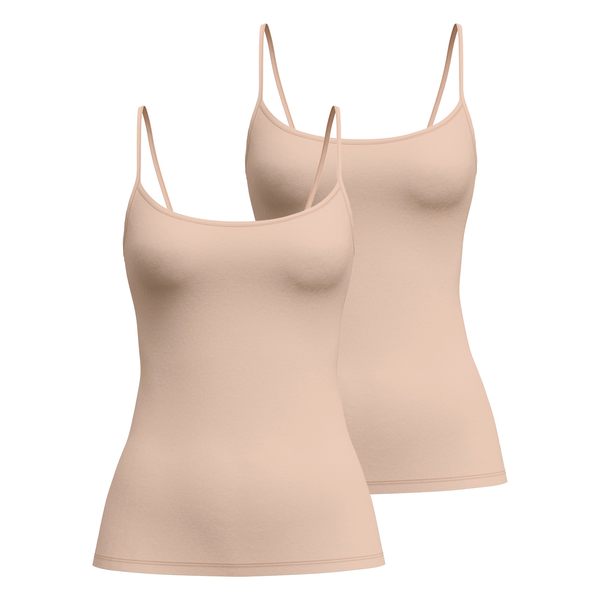 CALIDA Damen Spaghetti-Top 2er Pack - Sleek Skin, Top, Silky Smooth, einfarbig